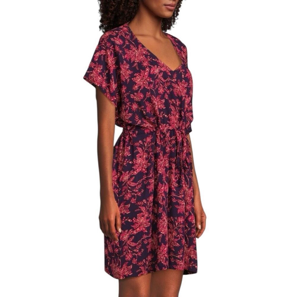 Lands' End Purple Floral Drawstring Swim Coverup - Picture 6 of 9